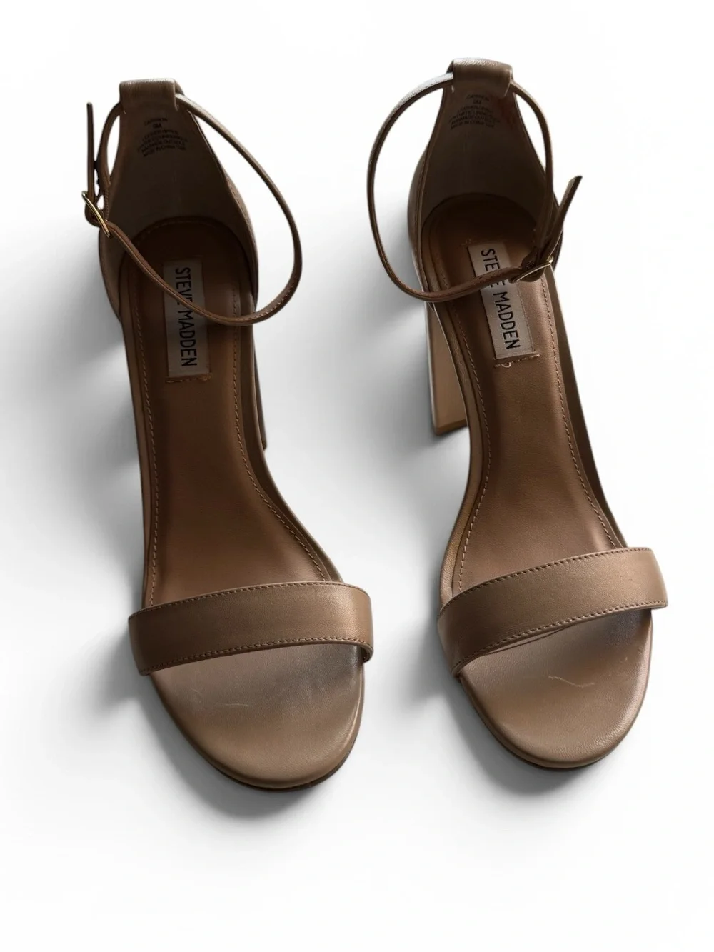 Steve Madden Carrson block heels in blush leather, size 9